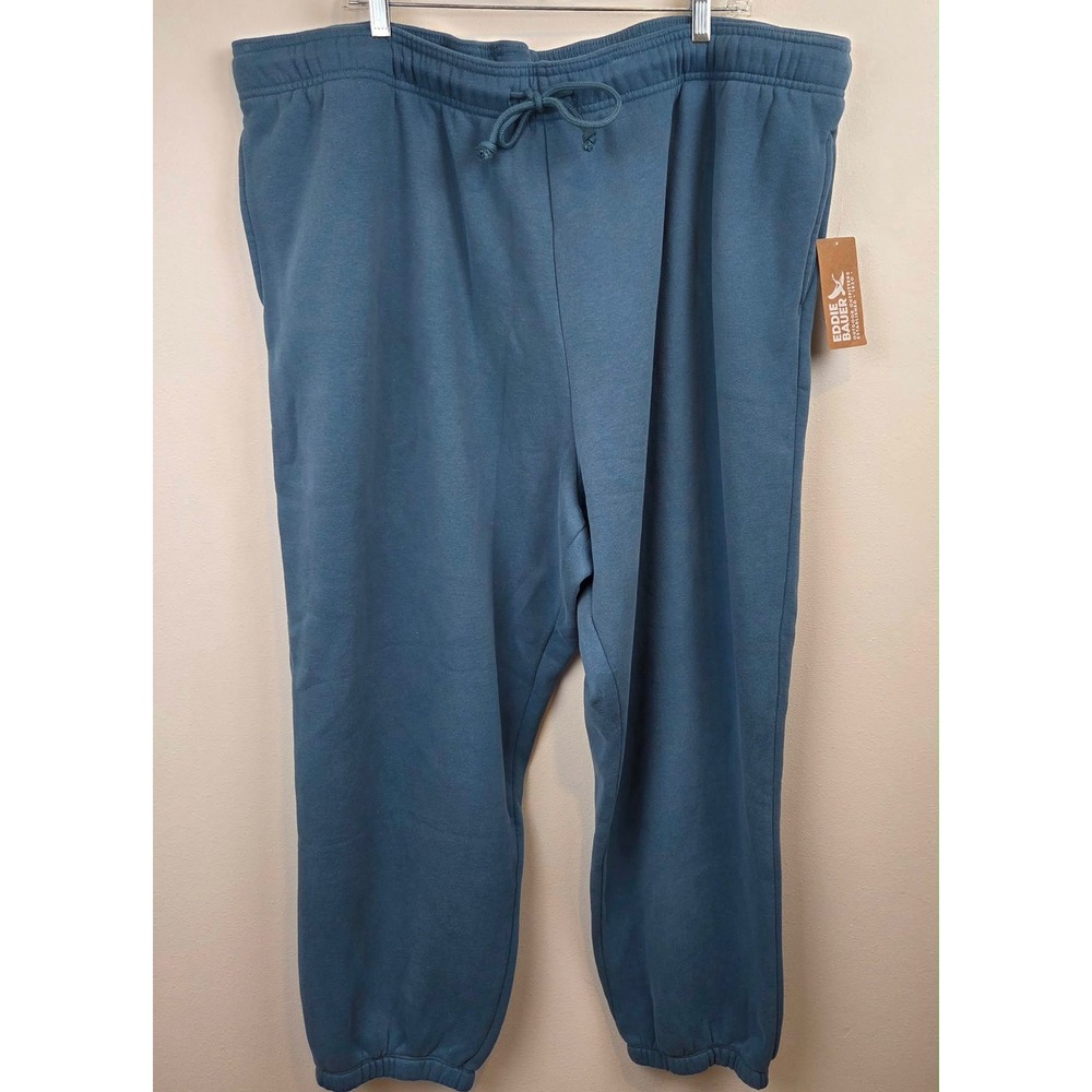 Eddie Bauer Womens Vintage Soft Jogger Seablue 3X 5442 Fleece Sweatpants NWT
